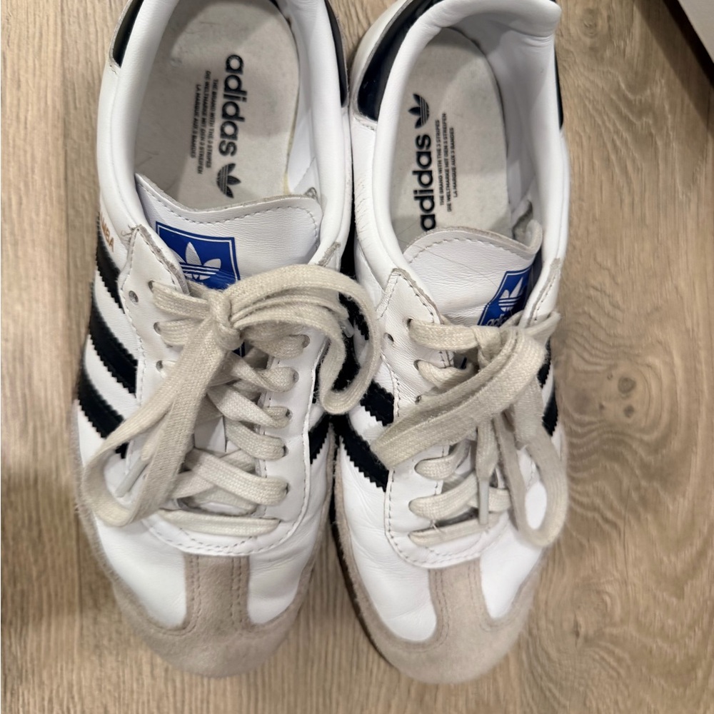 Adidas Samba White and Black Shoes - Picture 3 of 5
